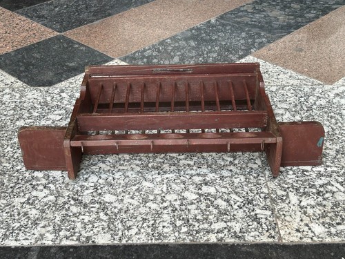 ANTIGUO ESTANTE DE MADERA PARA COLGAR TAZA/PLATO VINTAGE HECHO A MANO PARA UTENSILIOS DE COCINA, WR.5 - Imagen 7 de 12