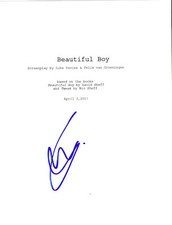 DIRECTOR FELIX VAN GROENINGEN SIGNED "BEAUTIFUL BOY" FULL MOVIE SCRIPT w/COA