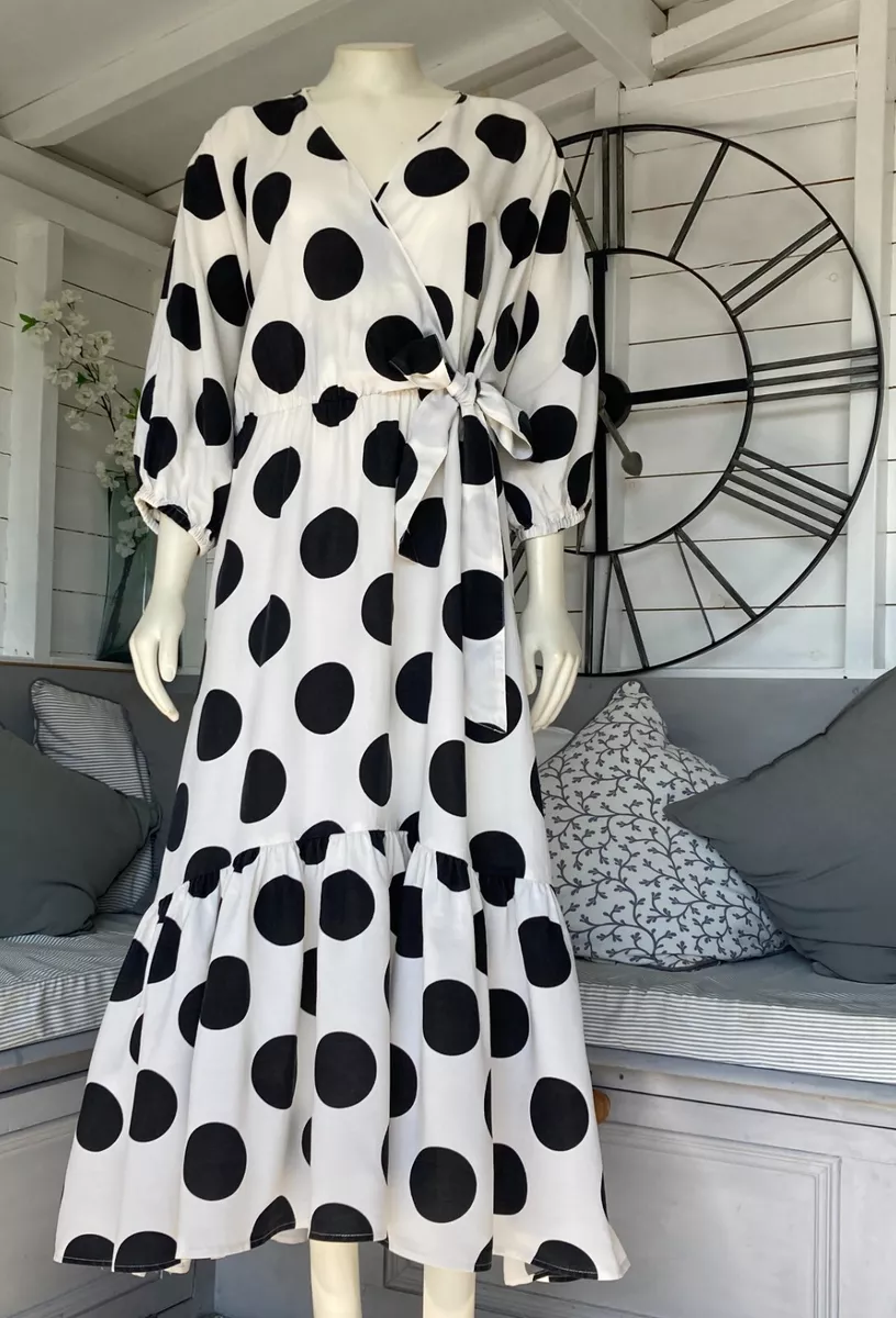 H&m polka clearance dot midi dress