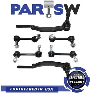 6 pc New Front /& Rear Stabilizer Bars Outer Tie Rods Kit  for Trailblazer Envoy