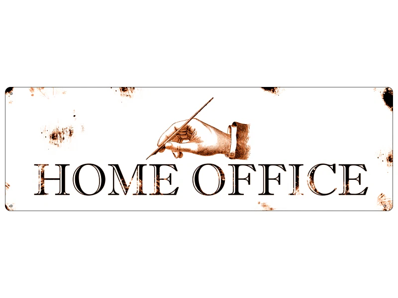 METALLSCHILD Shabby Blechschild Dekoschild Türschild HOME OFFICE 2 Büro Geschenk