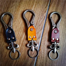 Leather Key Chain Vintage Car Ring Key Fob Creative Punk Keychain KeyChain Clip