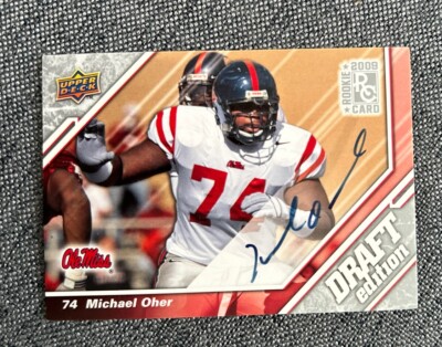 Michael Oher Rookie 2009 Upper Deck Draft Edition Auto #44 Ravens Mississippi RC