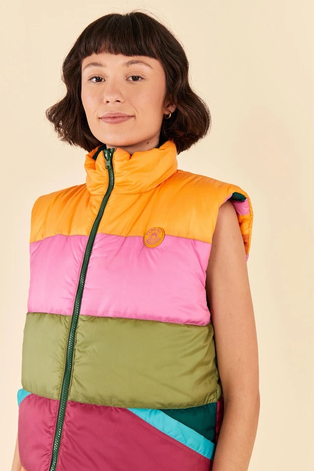 RARE Farm Rio Colorful Banana Reversible Puffer Gilet/Waistcoast - Image 2 of 4