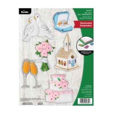 Bucilla Felt Ornaments Applique Kit Set Of 6 Newlywed Keepsakes 89780E