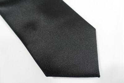 NICK GRAHAM SATEEN SATIN FEEL BLACK 3 INCH WIDTH NECK TIE MENS DEFECT