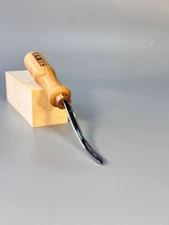 Long Bent Gouge, V-Parting Сhisels 45 degree 0,2", Stitching chisel, Woodcarving