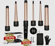 Rizador de pelo con varita de cerámica de larga duración con pantalla LCD US NEW