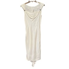 Galina X David's Bridal Tea Length Midi Cowl Neck Gown - White - GU8247 - Sz 10