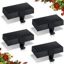 4 PCS Carbon Fiber Christmas Stocking Holder for Mantle Heavy Duty Weighted