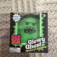 Schylling NeeDoh Glowy Ghost Glow-in-the-Dark Squeeze Toy, Green