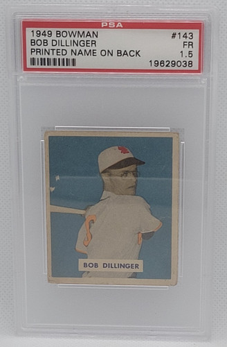 1949 Bob Dillinger [Printed Name on Back] #143