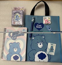 NWT Care Bears Grumpy Bear 6 pc lot Keychain Tote Notebook Pen Pin Mini Photo