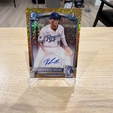 RAMCELL MEDINA 2025 BOWMAN CHROME GOLD SHIMMER REFRACTOR AUTO 1ST ROYALS🔥