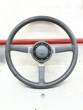 84-96 Jeep Cherokee Xj Yj Wrangler Gray Leather Steering Wheel W Horn Button Oem