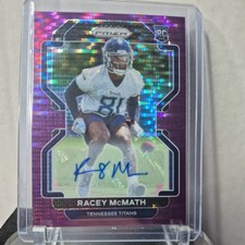 2021 Panini Prizm Football Racey McMath Rookie Purple Pulsar Prizm #409