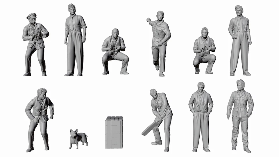 WWII RAF "Bowling from the Biggin Hill End" - 10 Figure Set - Image 4 of 4