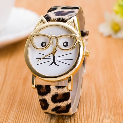 Cute Cat Face Wrist Watch Women Girls   Funny Mother s Day & Birthdays Gift
