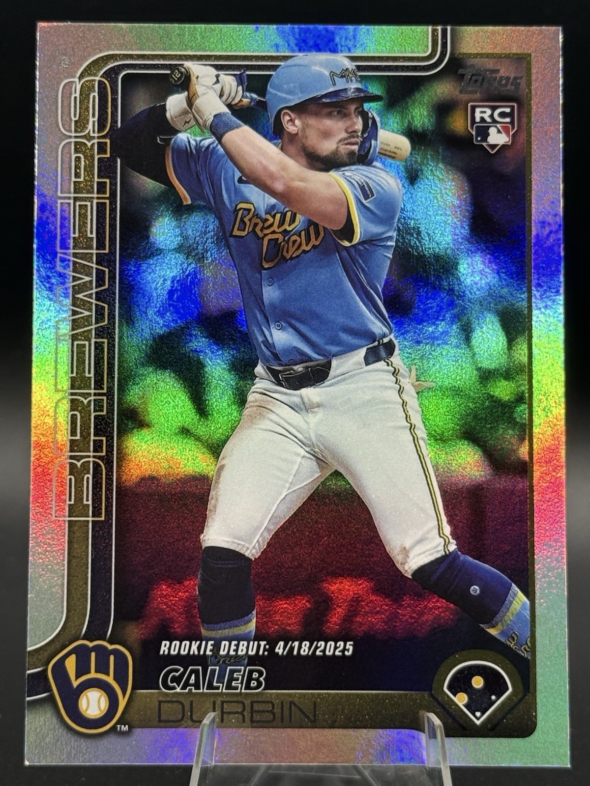 2025 Topps Update #US170 Caleb Durbin Debut Rainbow Foil Nmmt