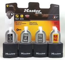 Master Lock M115XQLF Padlocks 4 Pack Security Level 8 Outdoor Key Lock Heavy Dut