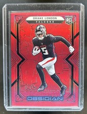 2022 Panini Obsidian Drake London RC Electric Etch Red Flood #/29 Falcons
