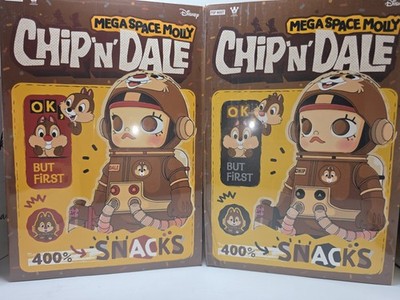 Brand New  Disney x Kenny Wong Mega Space Molly 400% Bundle Chip And Dale 