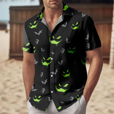 Oogie Boogie Face Halloween Hawaii Shirt Disney Villain Button Shirt Nightmare B