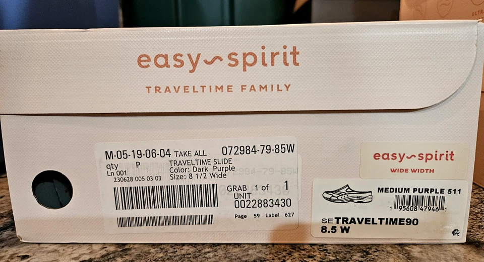 全新 Easy Spirit 旅行时步行鞋 Clog Mule 尺码 8.5 W 一脚蹬 紫色 — 第 3/3 张图片