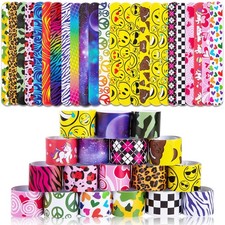 LovesTown Slap Bracelets for Kids, 48 PCS Snap Bracelets Bulk Party Favors Go...
