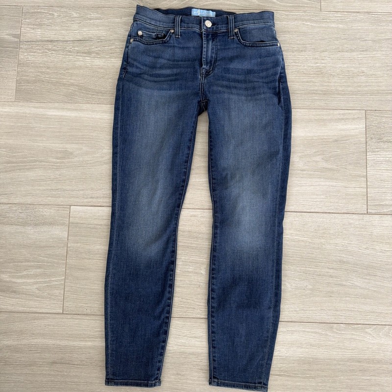 7 For All Mankind The Skinny b(air) Jeans Womens Size 27 Dark Wash Blue Denim