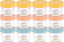 Baby Food Containers, 4oz Glass Jars with Lids, 12-Pack BPA-Free, Microwave,