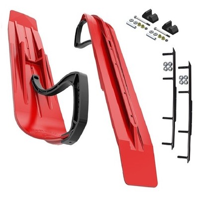 Slydog Powder Hound 7'' Indy Red Skis w/8'' Round Bar Complete Kit Yamaha