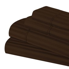 Egyptian Cotton 300 Thread Count Bed Set, 1 Elastic Deep Pocket Fitted , 1 Fl...