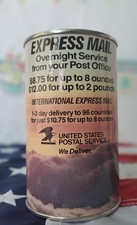 VINTAGE USPS EXPRESS MAIL ADCAN MYSTERY CAN ADVERTISMENT BIN24