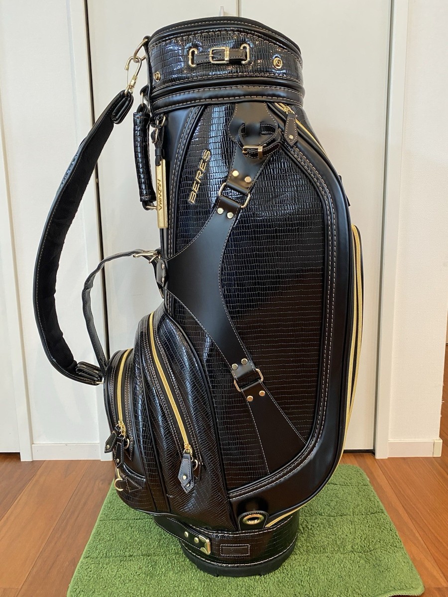 BERES ゴルフバッグ 黒/ゴールドクロコダイル風　本間ゴルフ BERES ゴルフバッグ 黒/ゴールドクロコダイル風 本間ゴルフ BERES