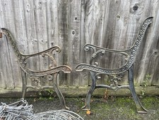 RECLAIMED VINTAGE CAST IRON GARDEN BENCH ENDS PARK RAILWAY PATIO