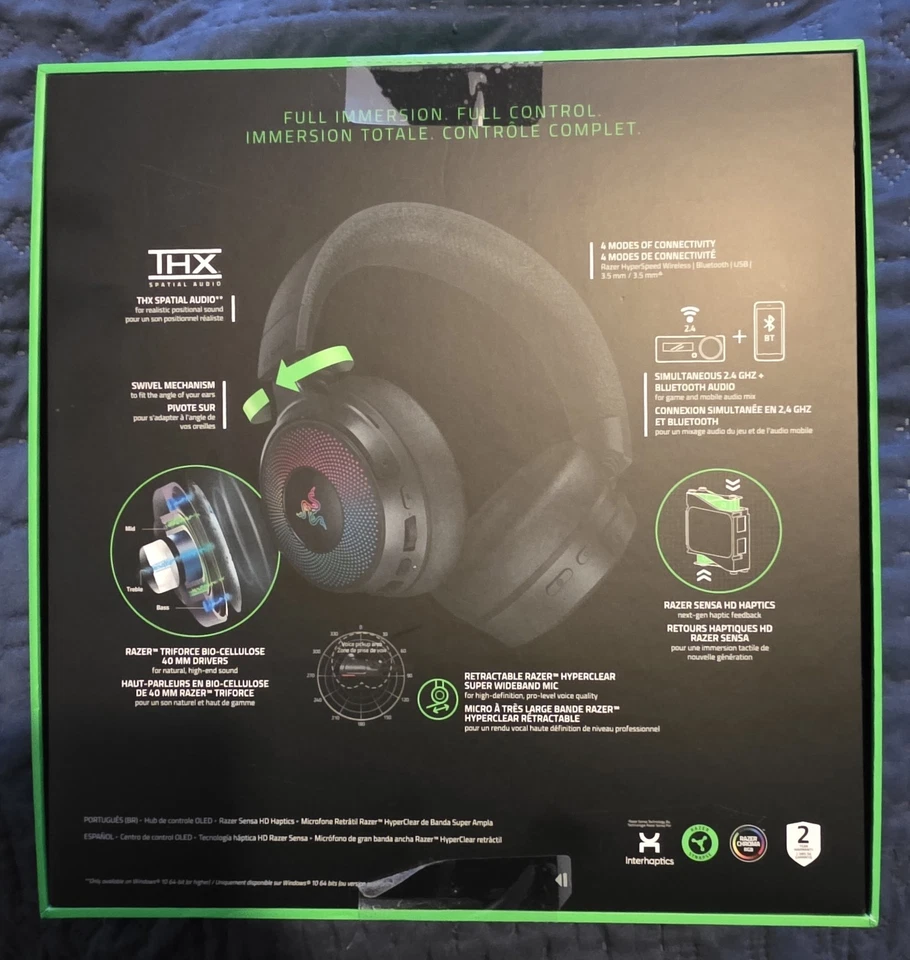 Razer Kraken V4 Pro Wireless Headset Control Hub + Base Station V2 Chroma Stand - Image 2 of 4
