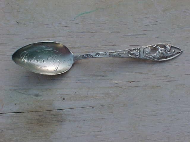 Vintage Sterling Silver Souvenir Spoon Basin Wyoming Bucking Horse 14 Grams