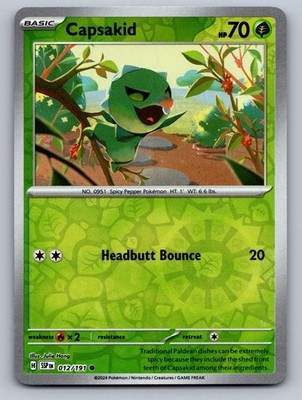 Capsakid 012/191 Common Surging Sparks Pokemon Reverse Holo Near Mint