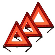 3x Emergency Reflective Warning Triangles Roadside Safety Foldable Parking Signs