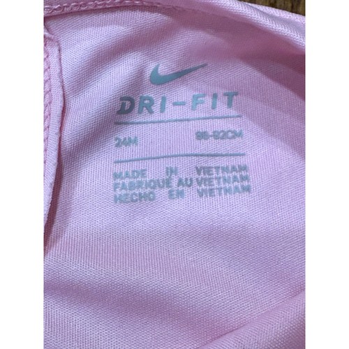 Nike Girls 24M Dri-FIT Heart Tee & Space-Dye Shorts Set Pink Black Activewear - Picture 10 of 16