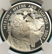 1oz Silver 2023 Merlin, NGC PF-70 Ultra/Cameo, 006 of 7, Top-Pop.
