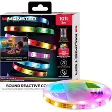Monster 10 Ft. IR Remote Controlled RGB-IC LED Indoor Light Strip Sound Reactive