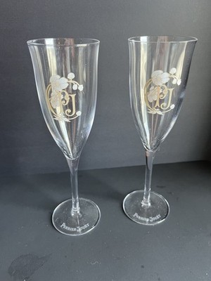 PERRIER JOUET BELLE EPOQUE FLEUR CHAMPAGNE FLUTE HAND PAINTED SET