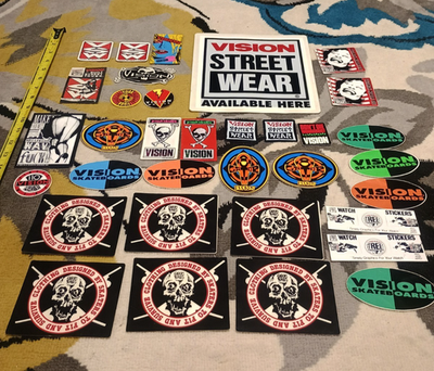 スケートボード Vision Vtg Skateboard Sticker Vintage vision street wear skateboard sticker lot nos gator deck