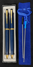 CROSS SOLO CLASSIC NAVY BALLPOINT PEN WITH GOLD PLATED APPOINTMENTS 801-2