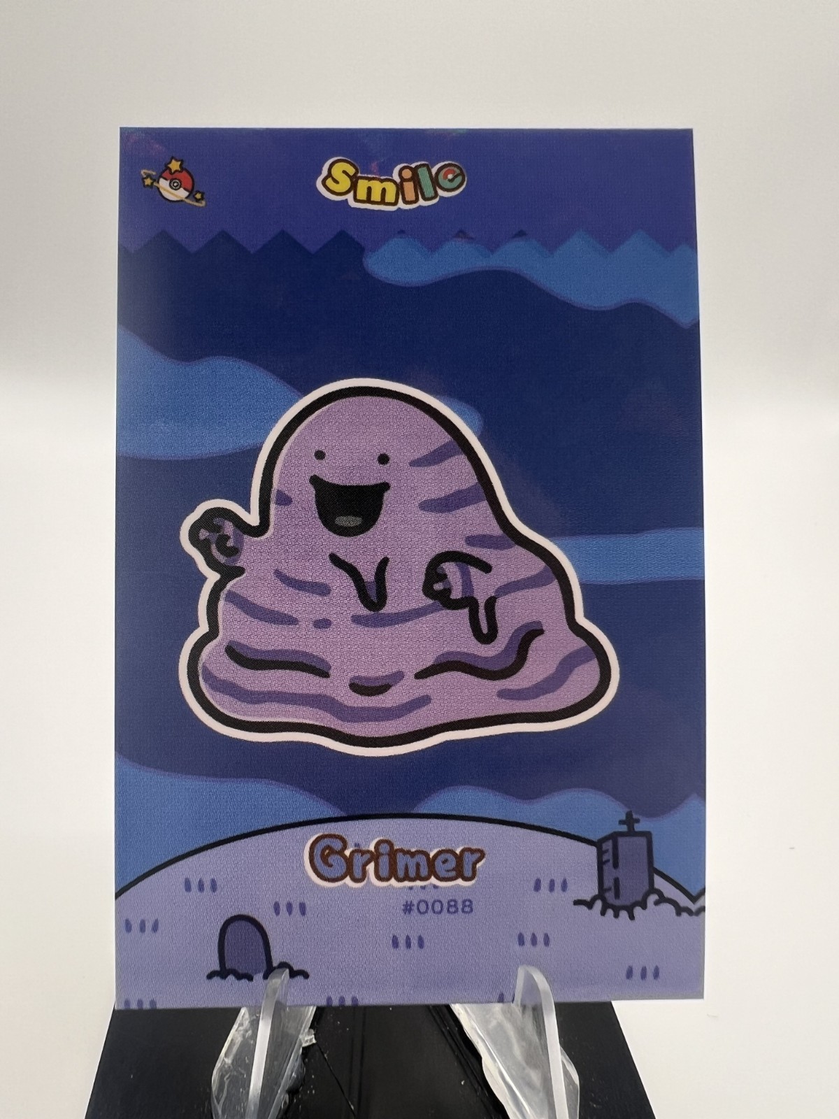 Grimer #88 - Cracked Ice Holo - Smile Card Database- Pokemon