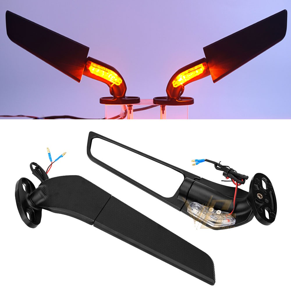 For Suzuki GSXR 600 750 1000 GSX1300 Motorcycle Turn Signal Rear View LED Mirror