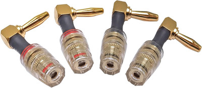 WJSTN Banana Plug to 4mm Female Jack Adapter, Speaker Audio Connectors, 4-Pack