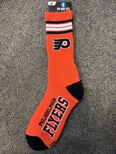 4 Stripe Deuce NHL Philadelphia Flyers For Bare Feet Large Socks